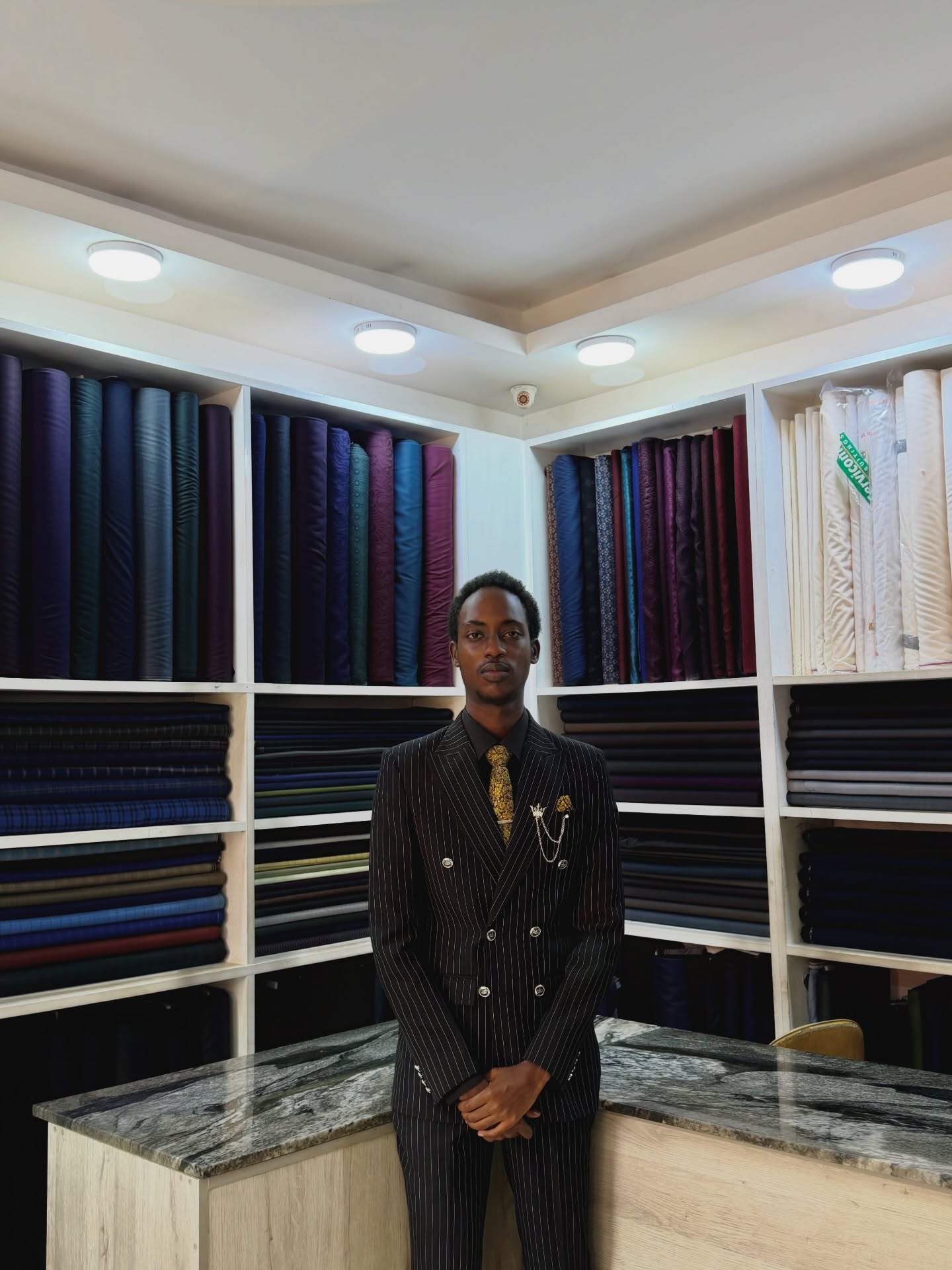 Custom-tailored look made in Nsambya, Uganda (archive look 50)