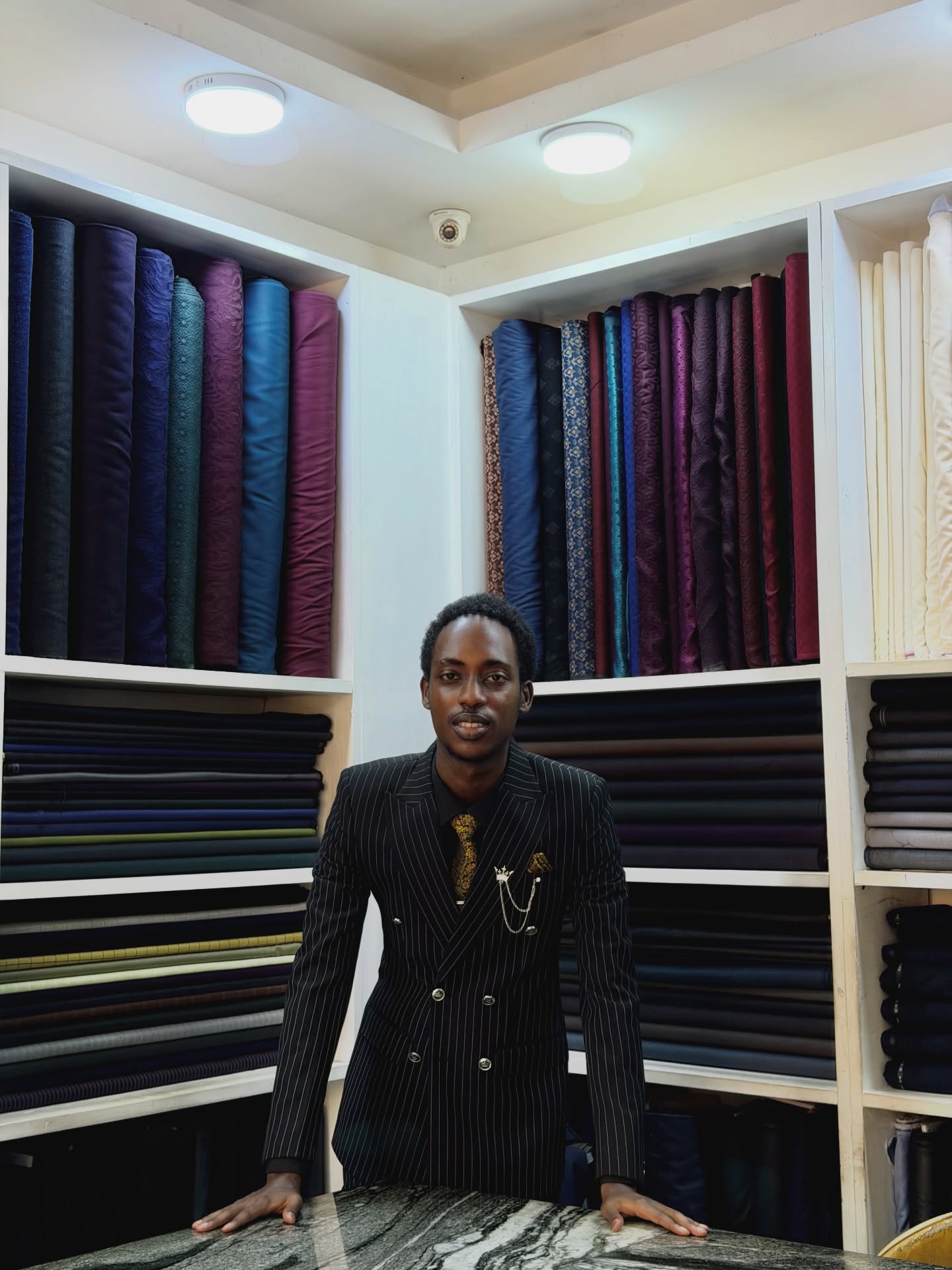 Custom-tailored look made in Nsambya, Uganda (archive look 54)