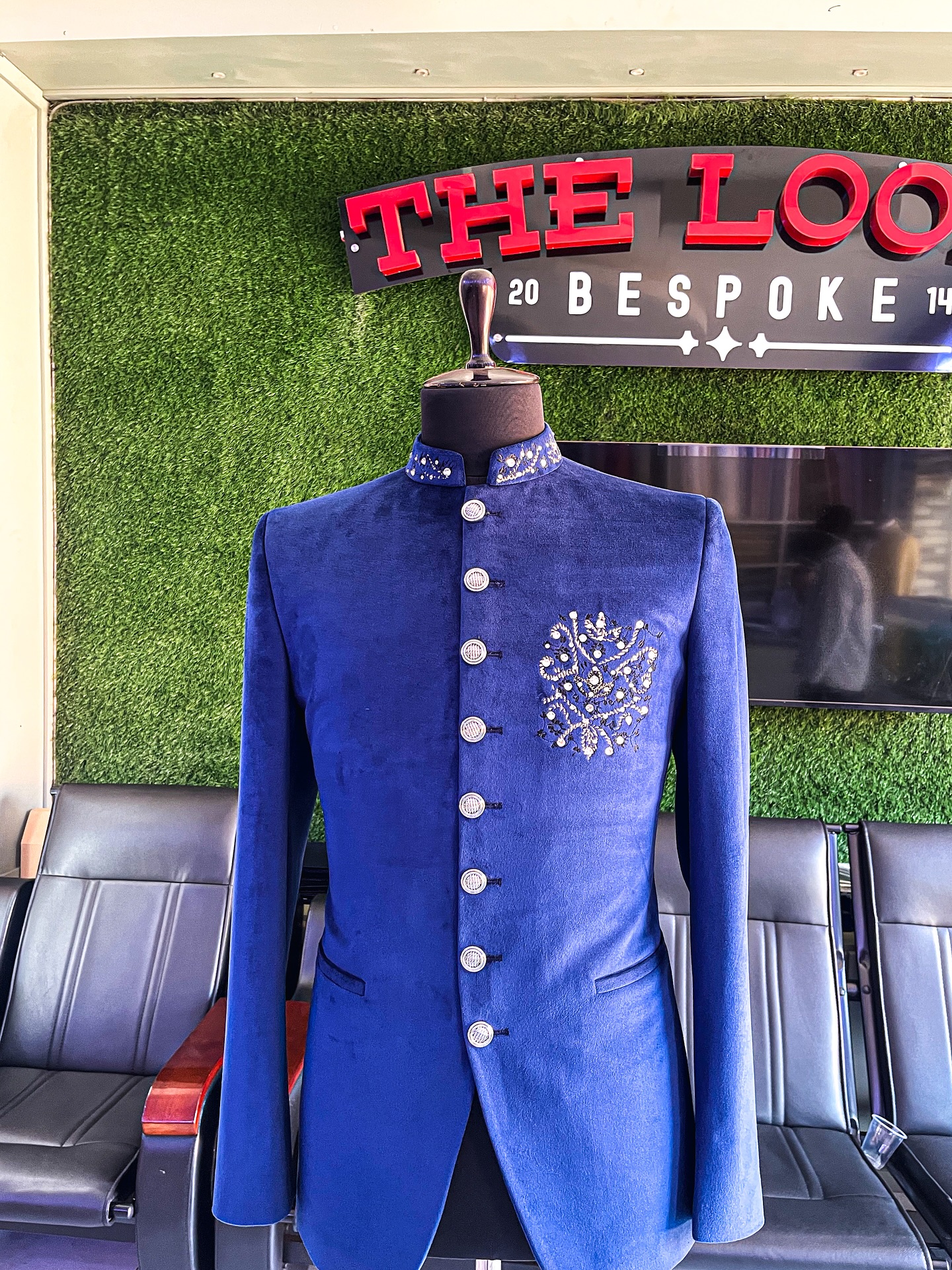Made-to-measure jacket in The Looks Bespoke Nsambya showroom (showroom look 3)