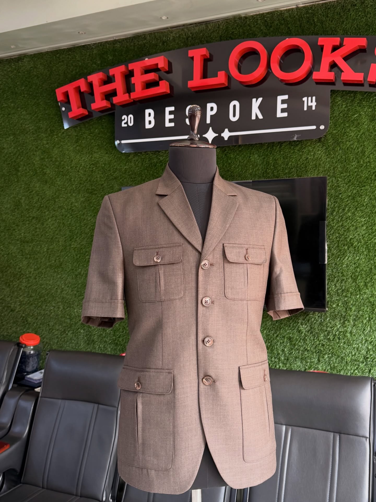Made-to-measure jacket in The Looks Bespoke Nsambya showroom (showroom look 48)