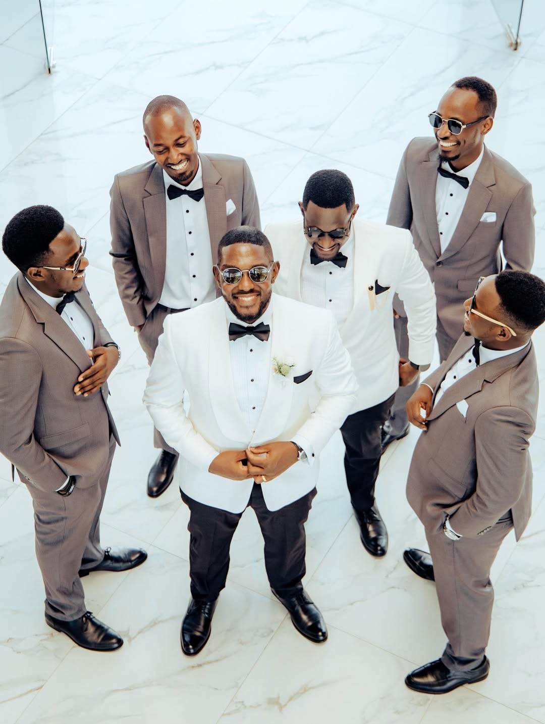 Coordinated groomsmen suits by The Looks Bespoke (weddings look 128)