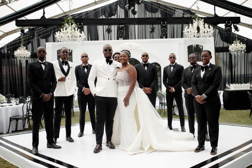 Coordinated groomsmen suits by The Looks Bespoke (weddings look 158)
